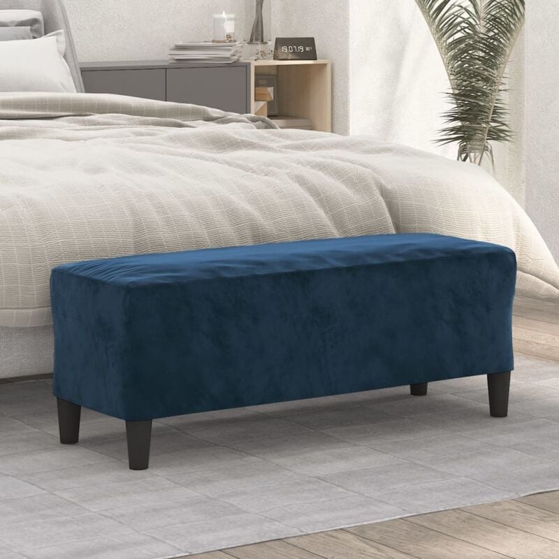 Vidaxl - Banc Bleu 100x35x41 cm Velours
