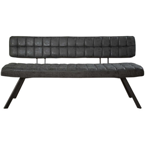 Banc vintage en PU noir Emile