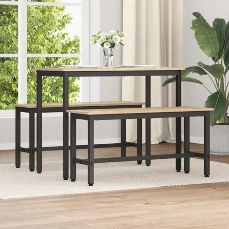 Banca de Comedor 2 pcs Roble  100 x 32,5 x 48,5 cm