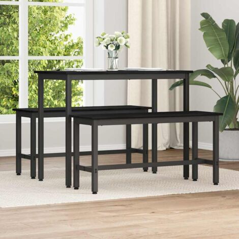 Banca de Comedor 2 pcs Roble Negro 100 x 32,5 x 48,5 cm