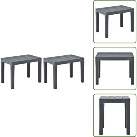 Banca de jardín resistente - vidaXL Bancos de jardín 2 unidades plástico gris antracita - Banca de jardín con aspecto de madera