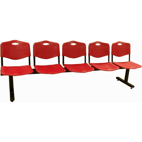 Bancada Iso plastic 5 plazas PVC color rojo
