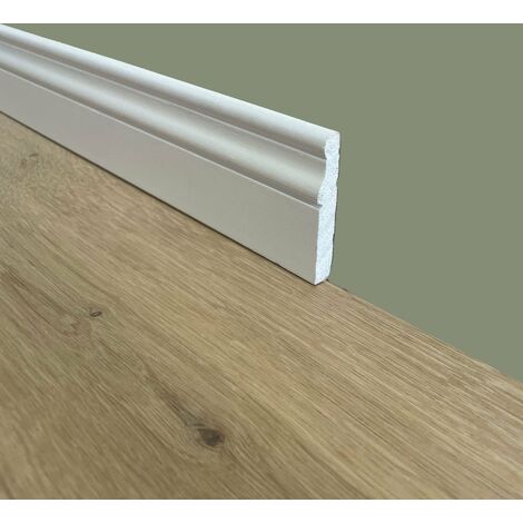 bancale da 100 metri lineari di Battiscopa in Legno Massello Ducale 60x10mm Laccato Bianco
