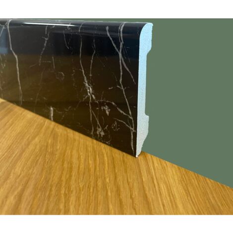 Bancale da 104ml di Battiscopa BC Lucido NERO MARQUINA 85x14x2000mm in POLIMERI