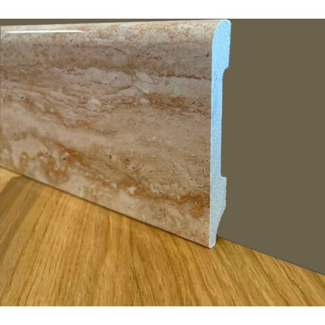 Bancale da 104ml di Battiscopa BC Lucido TRAVERTINO 85x14x2000mm in POLIMERI