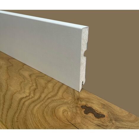 bancale da 96 metri lineari BATTISCOPA ZOCCOLINO SQUADRATO in FIBRA DI LEGNO COMPATTA 95X15 BIANCO