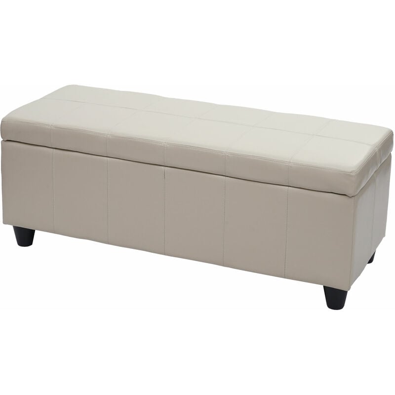 Jamais utilisé] Banc/banquette/coffre de rangement Kriens, 114x45x45cm, similicuir, crème
