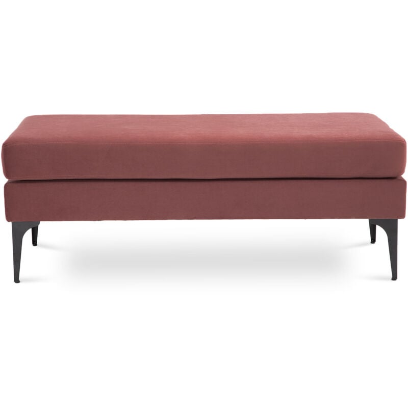 Sicaan - Banc/bout de lit max velours vieux rose