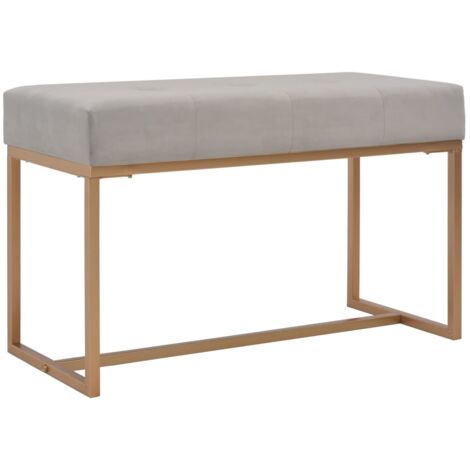Banco 80 cm terciopelo gris vidaXL