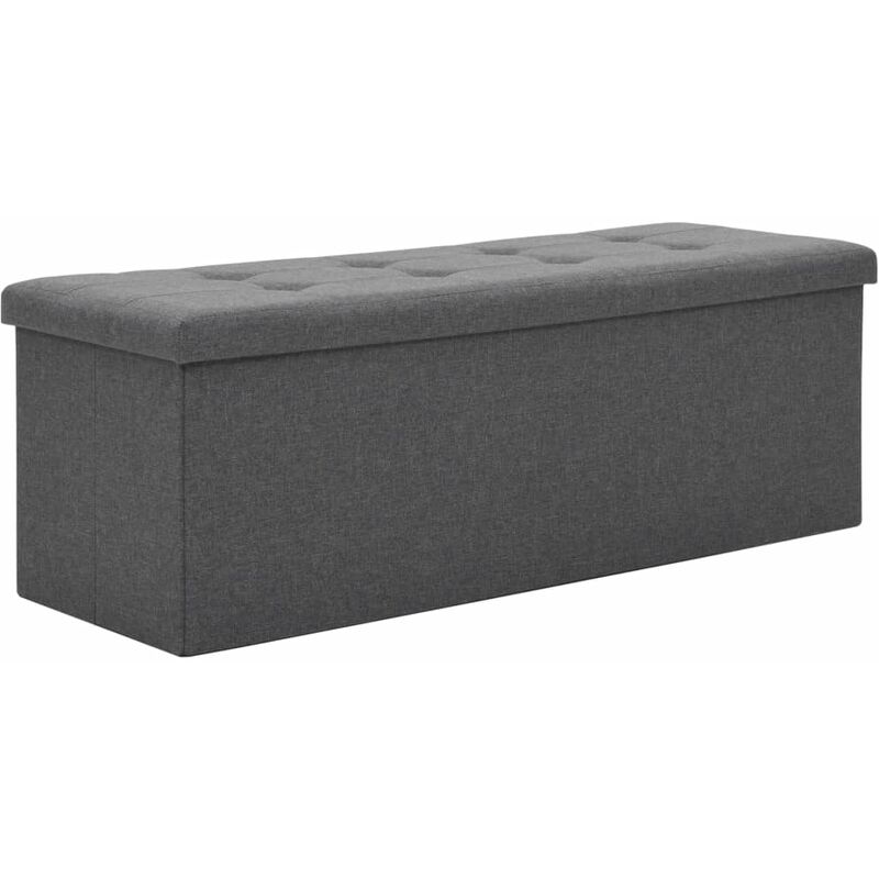 

Banco almacenaje plegable lino sintetico 110x38x38 gris oscuro