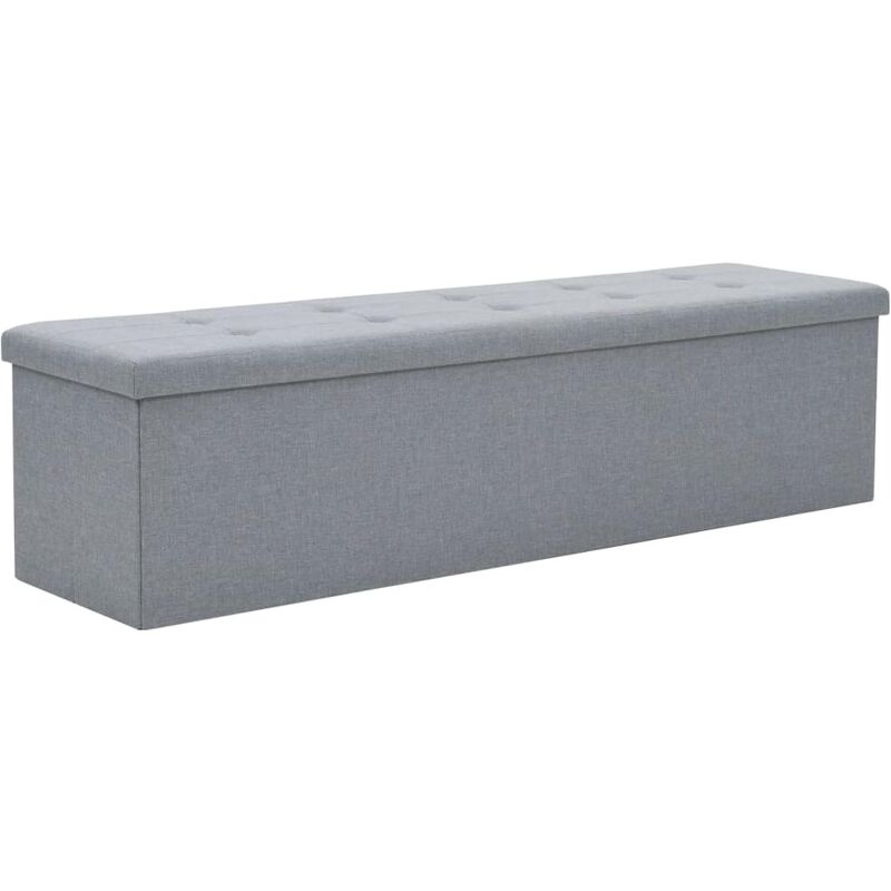 

Banco almacenaje plegable lino sintetico 150x38x38cm gris claro