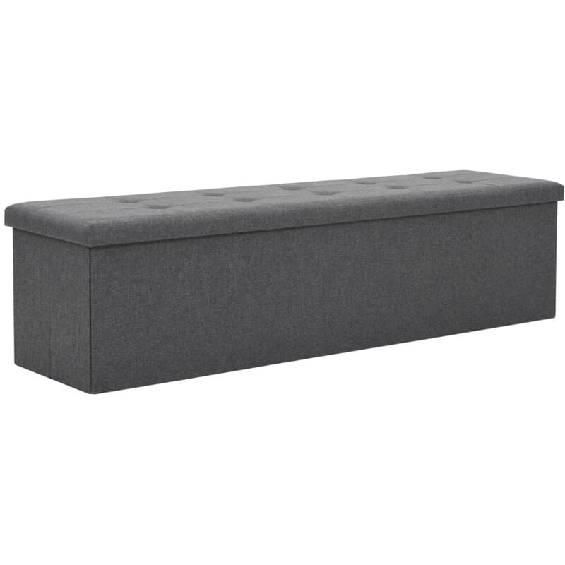 

Banco almacenaje plegable lino sintético 150x38x38 gris oscuro - Gris