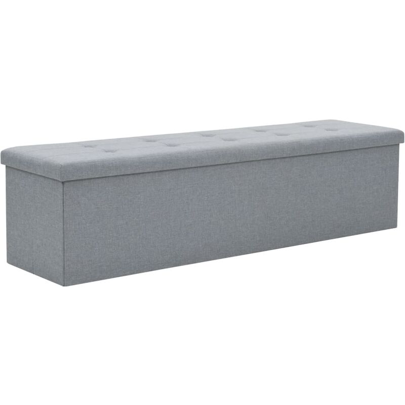 

Banco almacenaje plegable lino sintético 150x38x38cm gris claro - Gris
