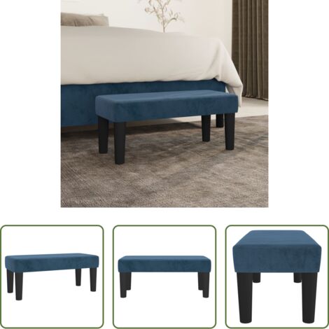 Banco azul oscuro -  Banco de terciopelo azul oscuro 70x30x30 cm