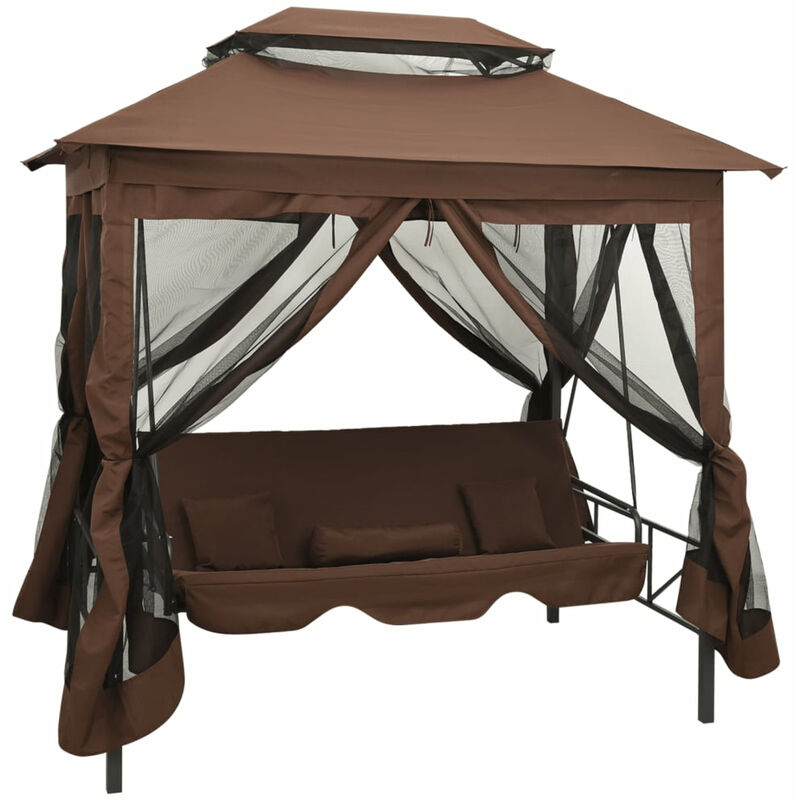 

Happyshopping - Banco balancin cenador convertible color cafe
