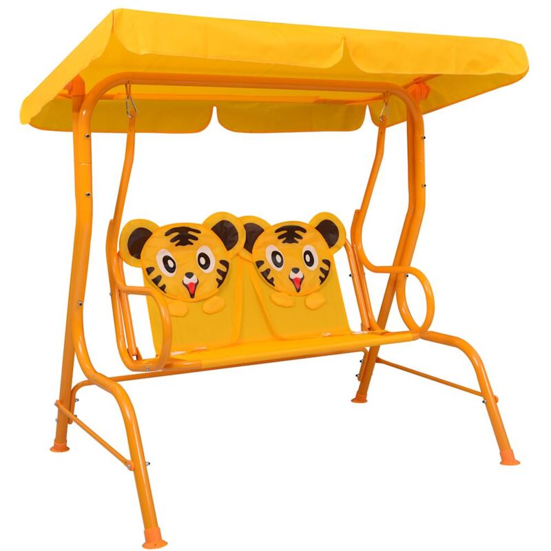 

vidaXL Banco balancín para niños tela amarillo 115x75x110 cm - Amarillo