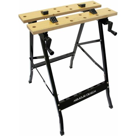 BANCO BANCHETTO LAVORO RICHIUDIBILE METALLO DOPPIA MORSA 56x62x78 cm AD