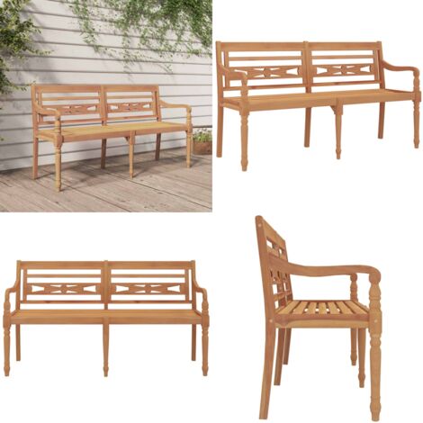 Banco Batavia madera maciza de teca 150 cm - Banco de madera - Banco de teca