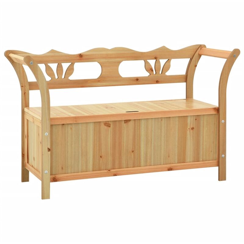 

vidaXL Banco de almacenaje 126 cm madera clara abeto macizo - Marrón