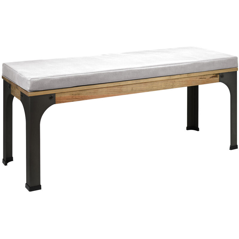 

Banco Bristol con cojín polipiel estilo industrial – 40x120x52cm