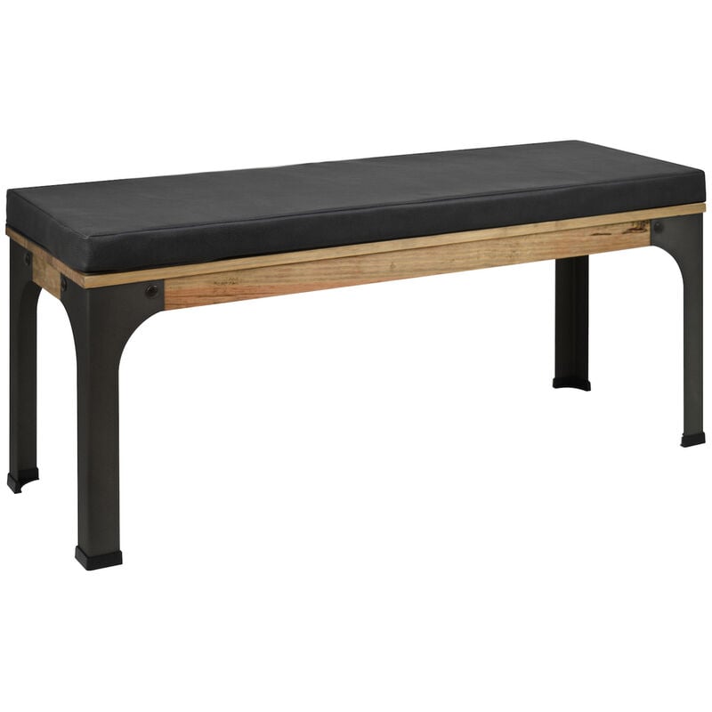 

Banco Bristol con cojín polipiel estilo industrial – 40x120x52cm