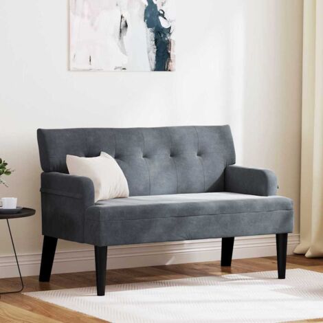 Banco Chesterfield Gris oscuro 112 x 65,5 x 75 cm Terciopelo