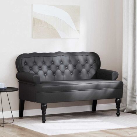Banco Chesterfield Negro 119,5 x 64,5 x 75 cm Cuero sintético