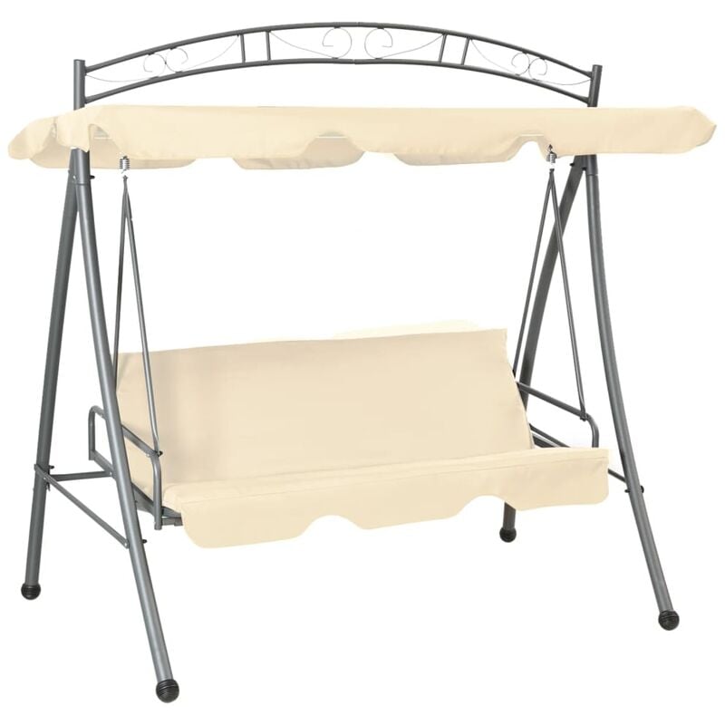 

Banco columpio convertible de exterior con dosel blanco arena - Blanco