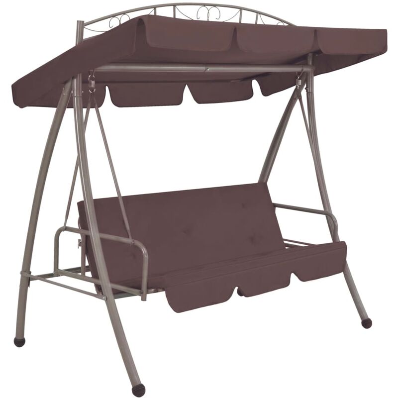 

Banco columpio convertible de exterior con dosel color café