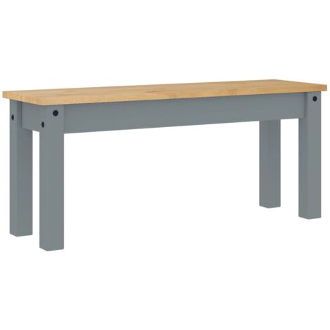 Banco comedor entrada pasillo diseño rústico 105 x 30 x 45 cm en madera maciza de pino gris DEC025031