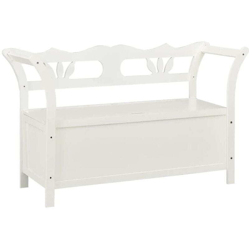 

Banco con almacenaje 126 cm madera maciza de abeto blanco