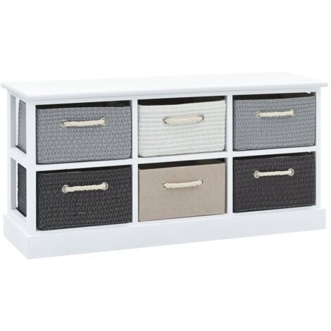 Banco con almacenaje 6 cajones madera vidaXL
