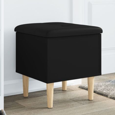 Banco con almacenaje madera de ingeniería negro 42x42x46 cm vidaXL