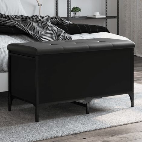 Banco con almacenaje madera de ingeniería negro 82x42x45 cm vidaXL