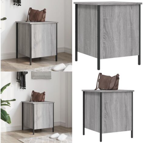 Banco con almacenaje madera ingeniería gris Sonoma 40x42,5x50cm - Banco de zapatos - Banco de almacenamiento