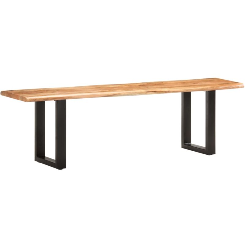 

Banco con Borde Irregular Madera Maciza de Acacia y Acero 160cm - Marrón - Vidaxl