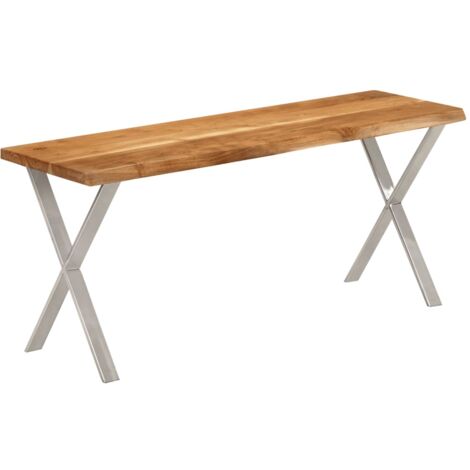 Banco con borde natural madera de acacia maciza 105 cm vidaXL