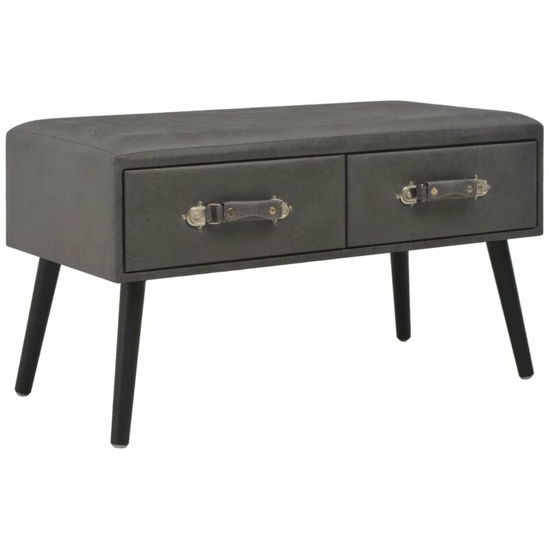 

Banco con cajones cuero sintetico gris 80 cm