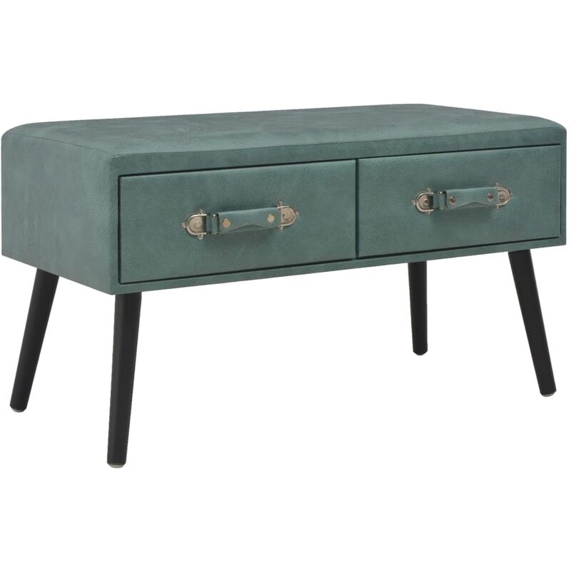 

vidaXL Banco con Cajones Cuero Sintético 80 cm Verdemar - Verde