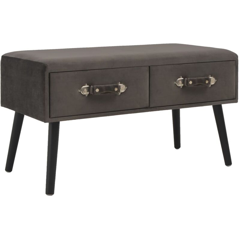 

Banco con cajones terciopelo gris 80 cm - Gris