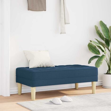 Banco con cojín Azul 113 x 57 x 39 cm tela