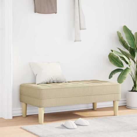 Banco con cojín Crema 113 x 57 x 39 cm tela