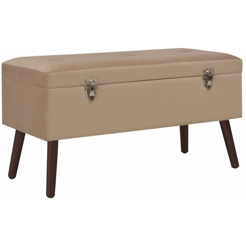 

Banco con compartimento de almacenaje terciopelo beige 80 cm