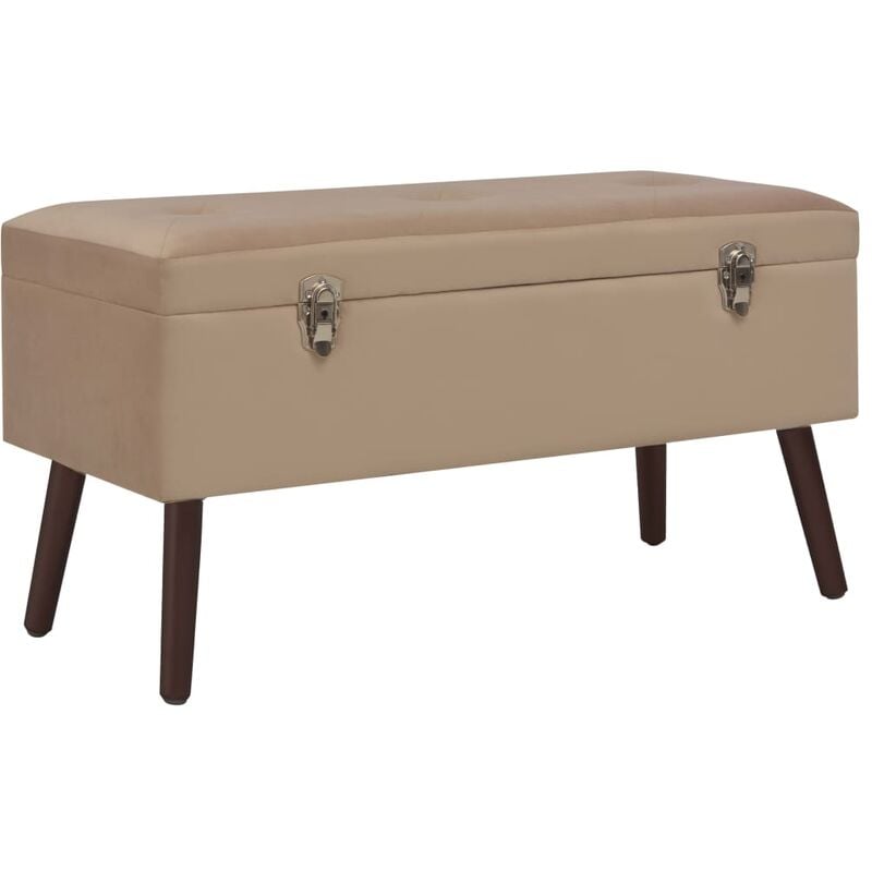 

Banco con compartimento de almacenaje terciopelo beige 80 cm