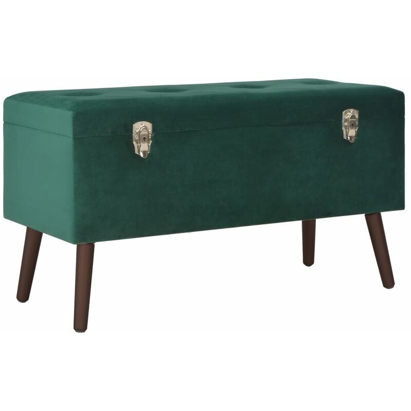 

Banco con compartimento de almacenaje terciopelo verde 80 cm