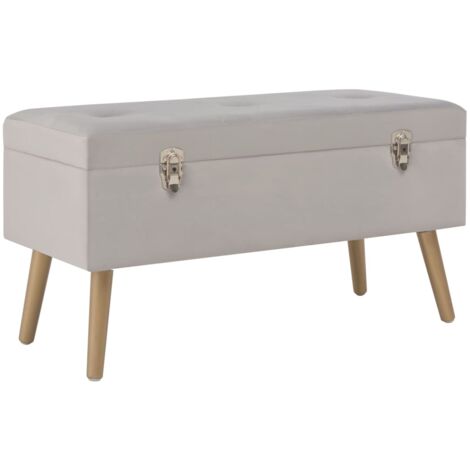 Banco con compartimento de terciopelo gris 80 cm vidaXL
