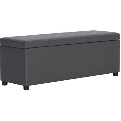 Banco con espacio de almacenaje 116 cm cuero sintético gris