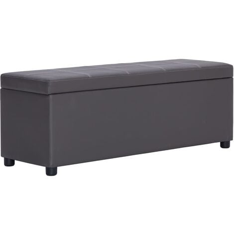 Banco con espacio de almacenaje 116 cm cuero sintético gris vidaXL