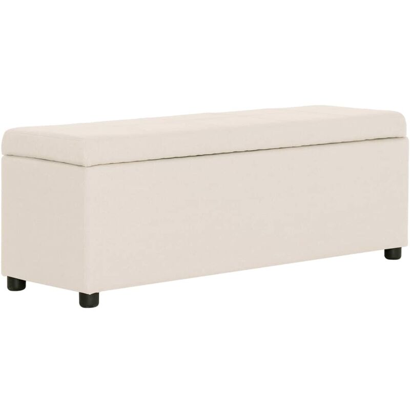 

Banco con espacio de almacenaje 116 cm poliester color crema