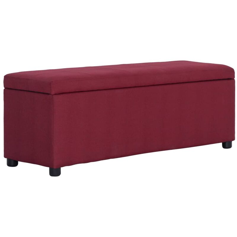 

Banco con espacio de almacenaje 116 cm poliéster rojo vino - Rojo